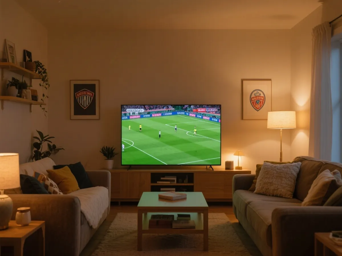 电视端观看世界杯直播的氛围示意图